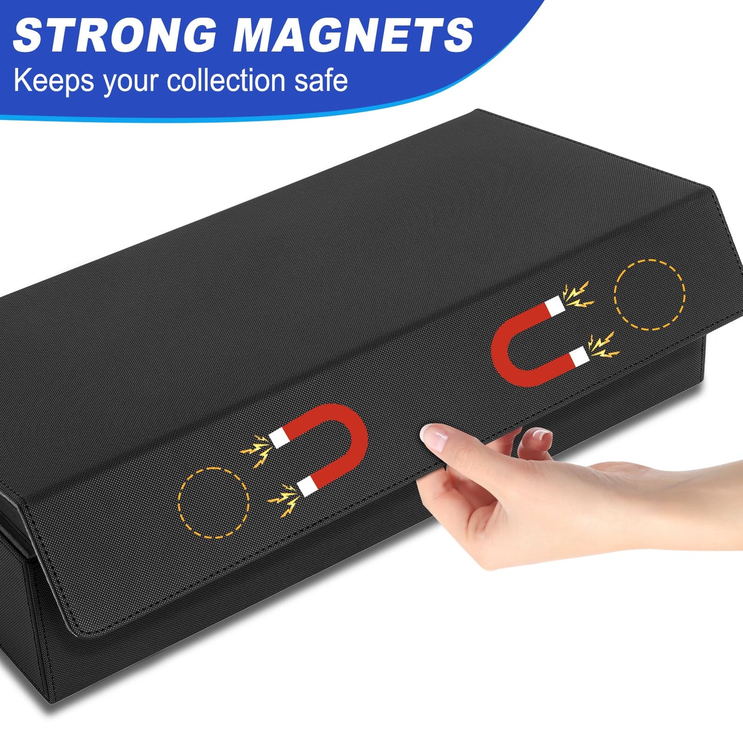 Card Deck Box,X-Large Premium Card Game Deck Storage Box Fits 5 Decks Card Box With Mat Case And Removable Compartment,Card Deck