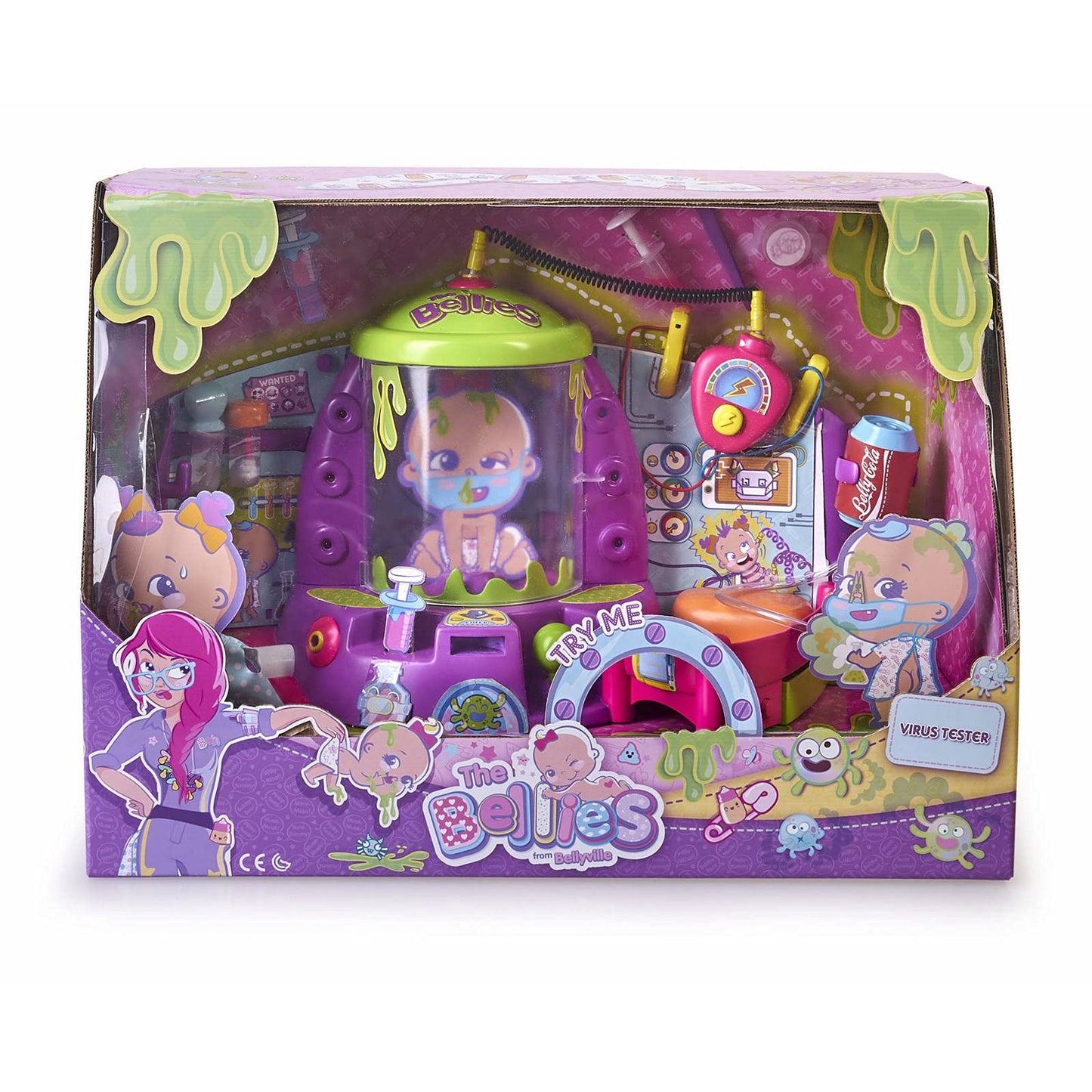The Bellies From Bellyville Virus Tester - Purple Mini Bellies, Model 700015775, Plastic Care Toys for Virus Removal