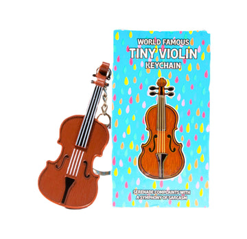 Dr Dingus World'S Smallest Violin - Original Sad Music - Pocket-Sized Tiny Violin Keychain Symphony Of Empathy - Plays A Touchingly Sad Song - Silly Gag Gift To Playfully Pluck Heartstrings