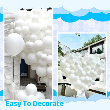 200 Pieces White Balloons Different Sizes 5 10 12 18 Inch White Balloon Arch Kit White Balloon Garland White Latex Balloon For B