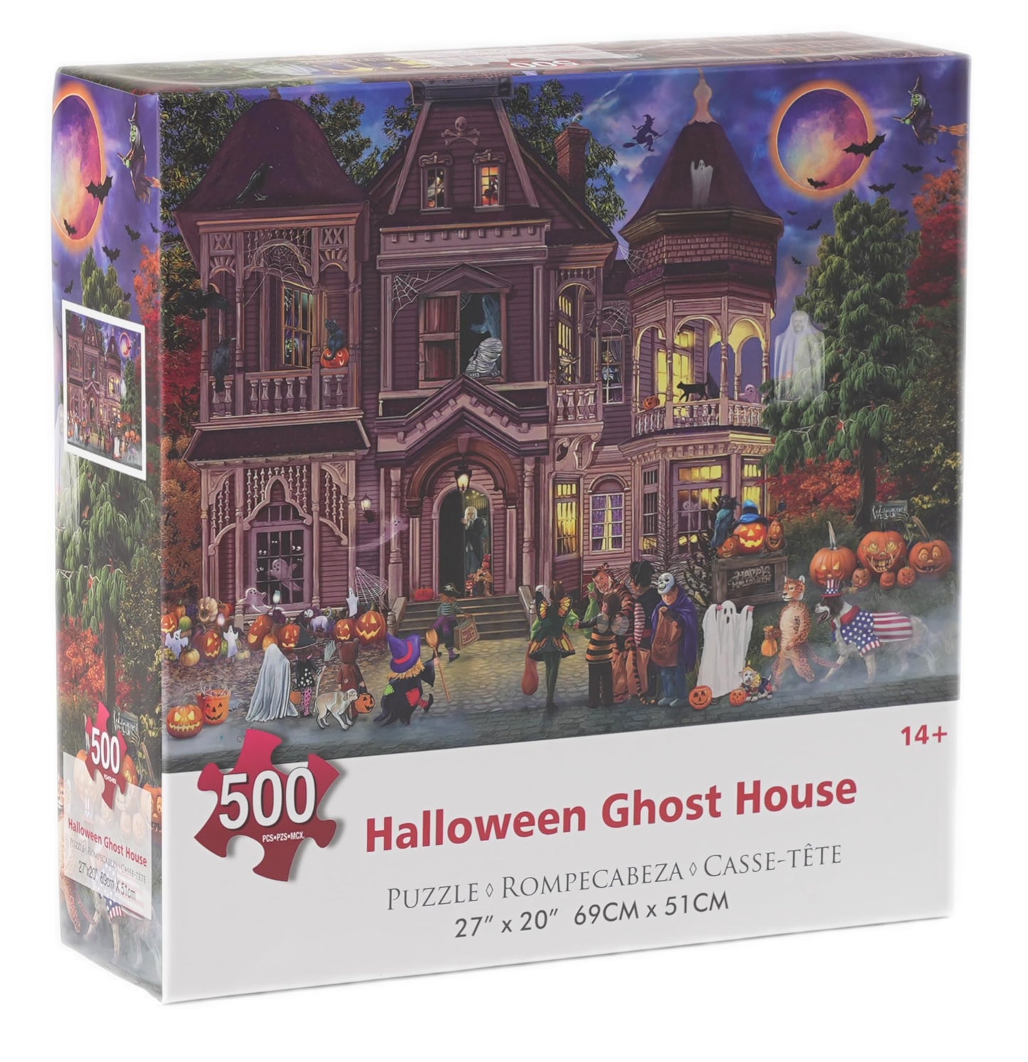Halloween Fright Night 500 Pieces Jigsaw Puzzles For Adults, Halloween Decoration For Family Party Holiday 27' X 20'