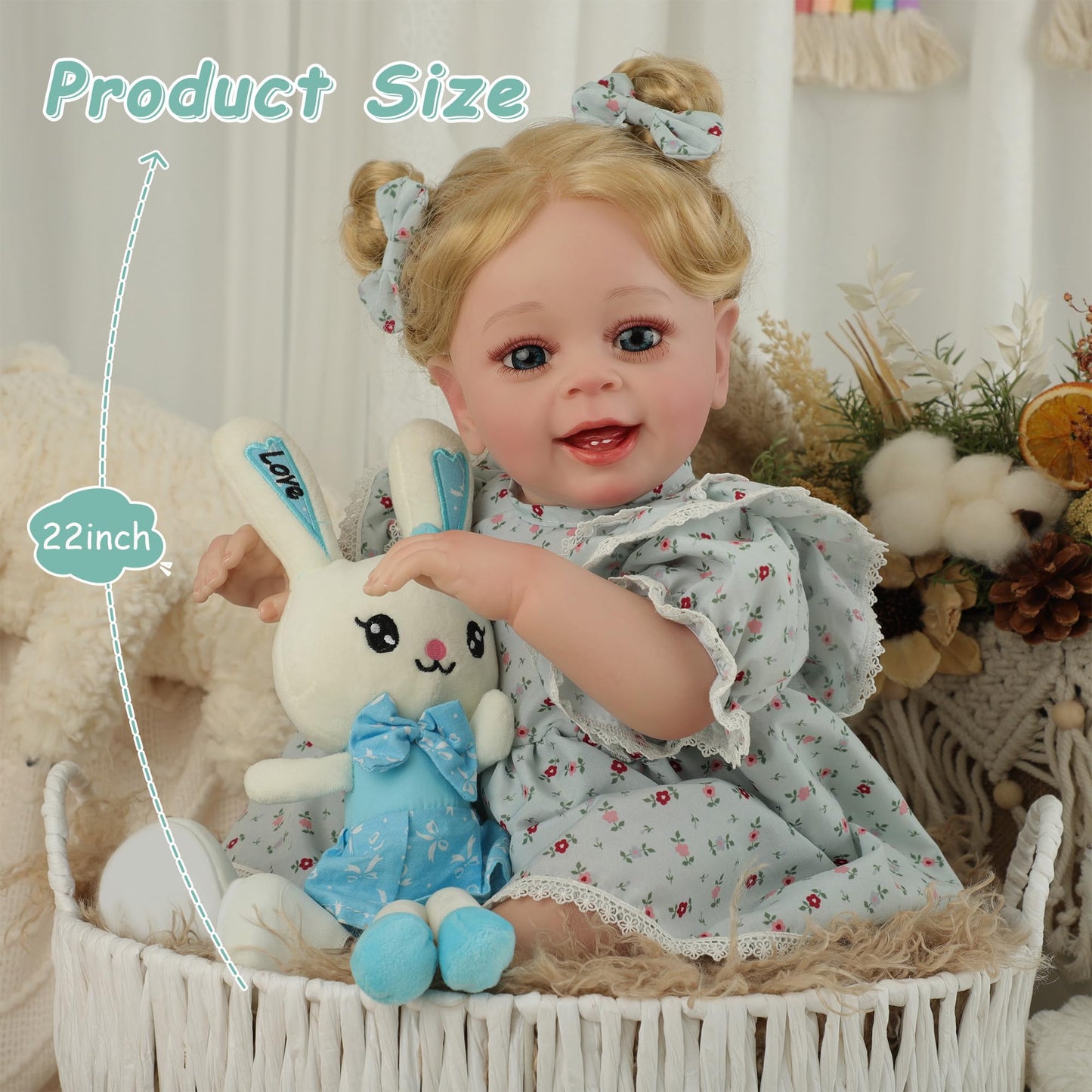 Caliugsi Realistic Reborn Baby Dolls 22'' Real Life Like Bebe Doll With Teeth For Girls Boys Realistas Lifelike Muecas Para Nias
