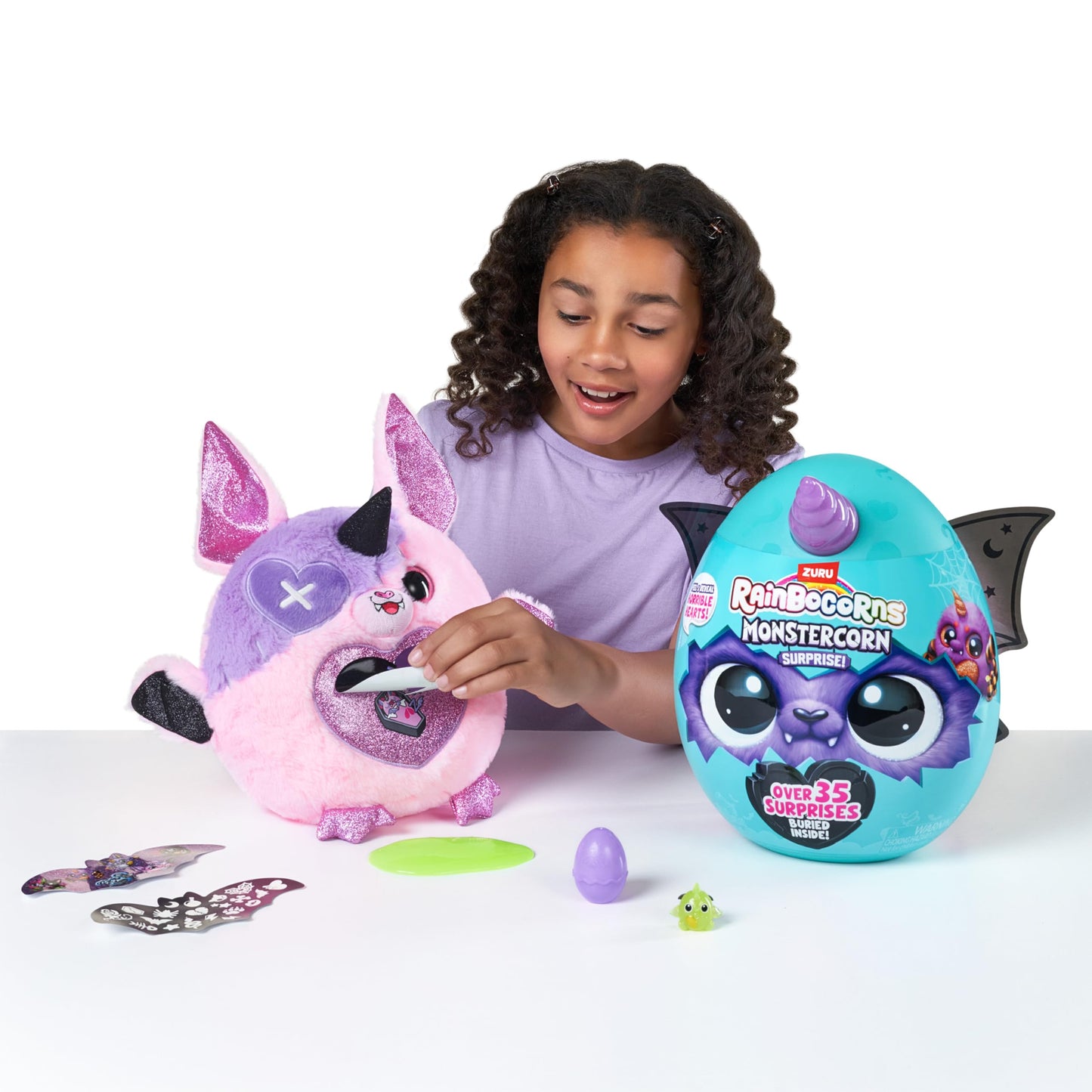 Rainbocorns Monstercorn Surprise Raven - Surprise Unboxing Soft Toy  Fantasy Monster Gifts for Girls  Imaginary Play with Wearable Accessories