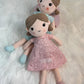 Linzy Personalized 15 Soft Plush Light Pink Emily Rag Doll with Embroidered Name - My First Rag Doll for Girls  Mueca de Trapo Personalizada  Customized Snuggle Toy for Kids