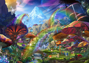 Funjigsawpuzzle'S Mushroom Puzzle 1000 Pieces Of The Mysterious Mushroom Village. An Exciting Mushroom Puzzles For Adults To Play And Explore. Discover All The Secrets In This Fantasy Puzzle