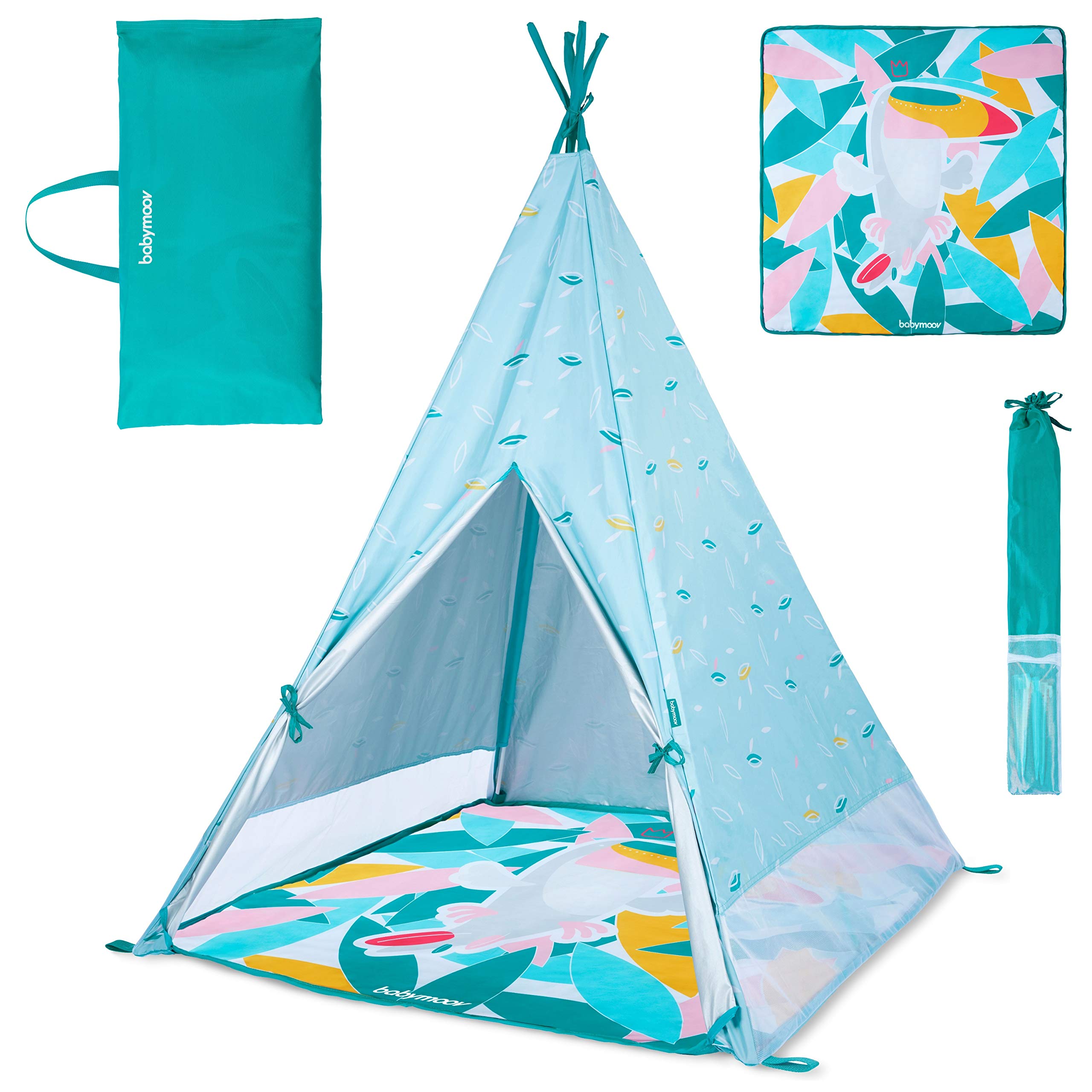 Babymoov Teepee Tent for Kids - Aqua Blue - 4ft Tall - Easy Setup ...