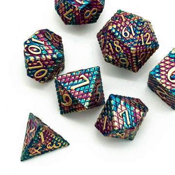 UDIXI DND Metal Dice Set Dragon Scale, D&D Dice Metal for Role Playing Games, Polyhedral Dice Set DND for Dungeons and Dragons (