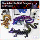 Meet Gladness 30 In 3D Printed Dragon, 30Inch Dragon,3D Dragon Toy,Large Dragon Present,Ariculated Crystal Dragon(Black Purple G