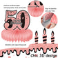 9 Pieces Rose Gold 50th Birthday decorations for Women Pink 50th birthday centerpieces for Table Decorations Cheers to 50 Years