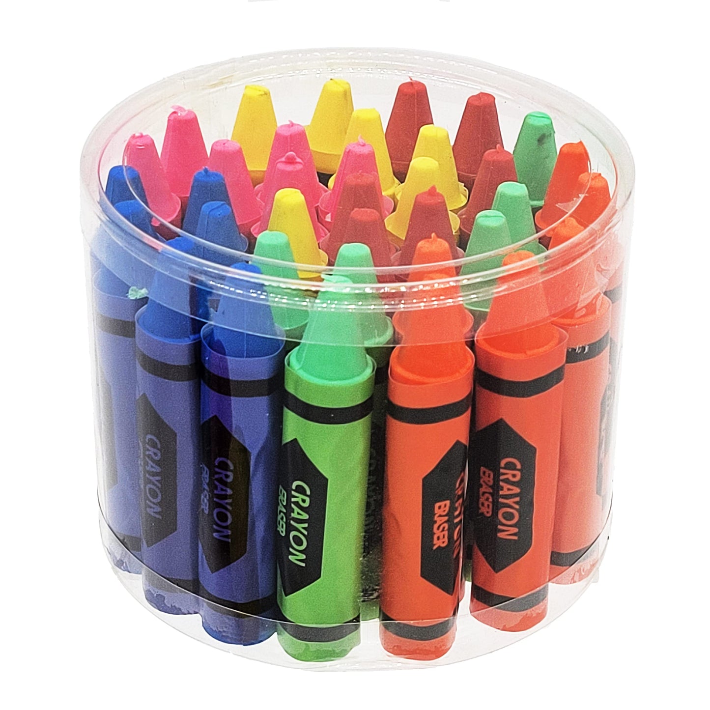 Lot Of 36 Assorted Color Crayon Shaped Erasers