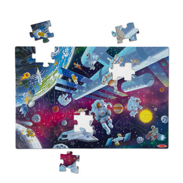 Melissa & Doug Outer Space Glow-In-The-Dark Cardboard Jigsaw Floor Puzzle – 48 Pieces, For Boys And Girls 3+ - Fsc Certified