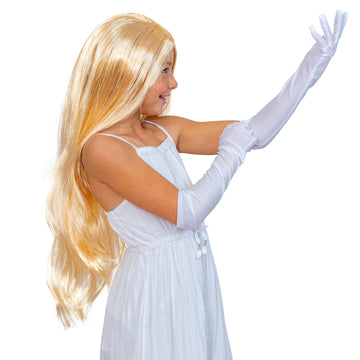 Skeleteen Long Blond Princess Wig - Blonde Kids Pretend Play Costume Accessories Princess Wigs For Children