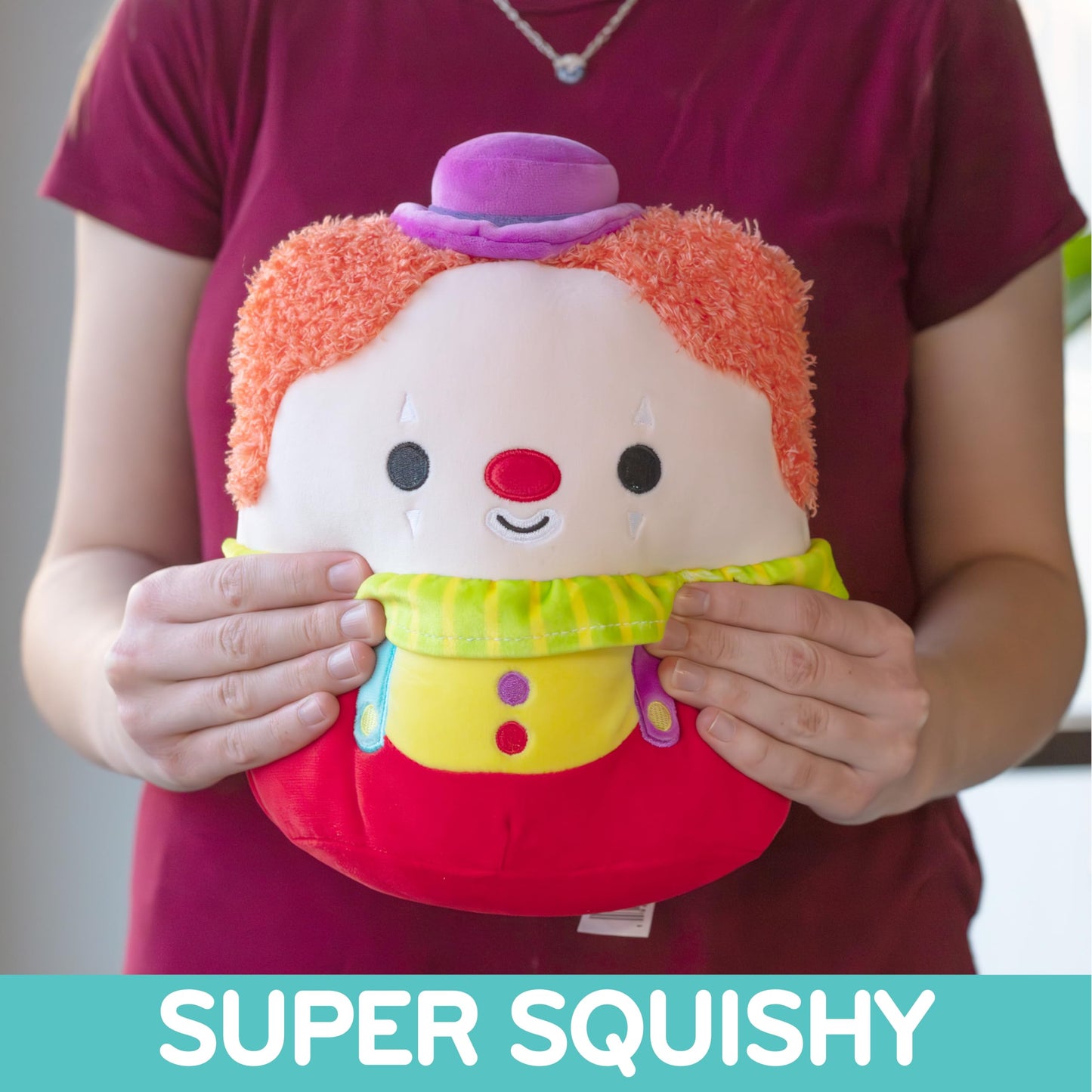 Squishmallows Original 8-Inch Bimbi The Clown - Official Jazwares Plush - Collectible Soft & Squishy Clown Stuffed Animal Toy -