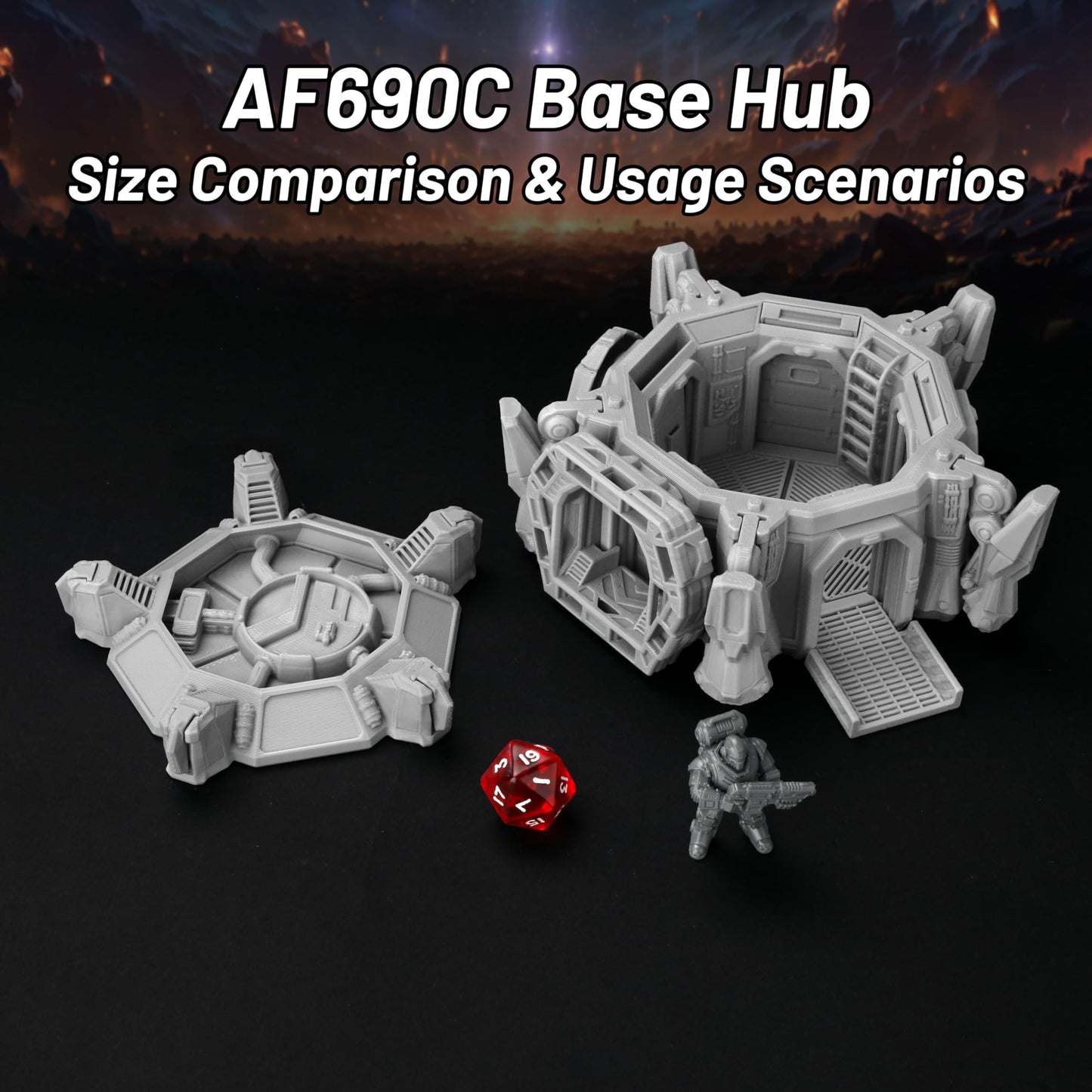 Sci-Fi Platform Walkways Set - RPG Terrain for mature-themeds  DND Walls and Bridges  Building Blocks for Tabletop RPG Games Like Dungeons and Dragons and Shadowrun-AF690C