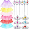 JaGely 18 Pcs Princess Dress up Tutu Crown Magic Wand Accessories Tiara Ballet Tutu Skirt for 3-8 Years Old Girls Costume Party 