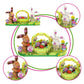 Alagoo Easter Bunny And Basket Building Kit, 422 Pcs Easter Rabbits Display Building Toy Set, Easter Basket Stuffers Easter Eggs Baskets For Kids Easter Building Toys Easter Gifts For Boys Girls