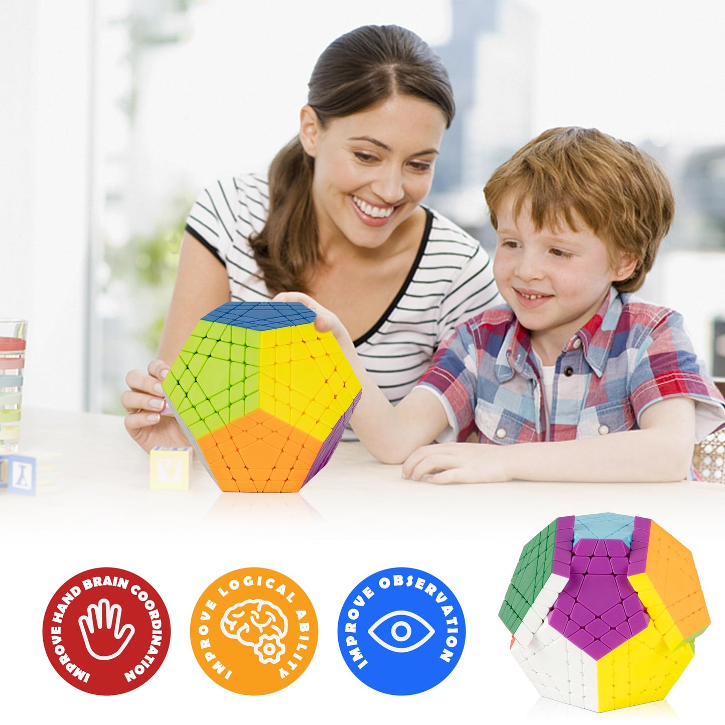 Ganowo Megaminx Speed Cube Gigaminx 5X5 Cubes Brain Teasers For Kids Adults Boys Teens