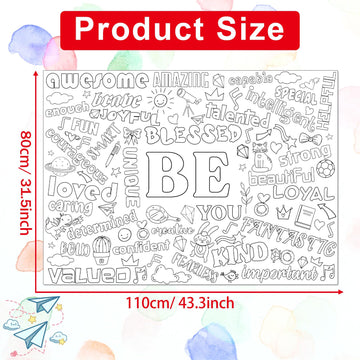 Giant Motivational Positive Coloring Poster For Kids Be Huge Inspirational Quotes Coloring Tablecloth Large Positive Coloring Bo