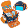 GRAOSO Carrying Case for Toniebox, Blue PVC Portable Bag with Shoulder Strap, Travel Storage for Audio Player
