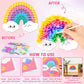 Lonfliness 8PCS Poke-in Craft and Art Kit for Kid Unicorn Theme No-Mess Fabric Sewing Art Girls Boys 4-12 Puzzle Puncture Painti