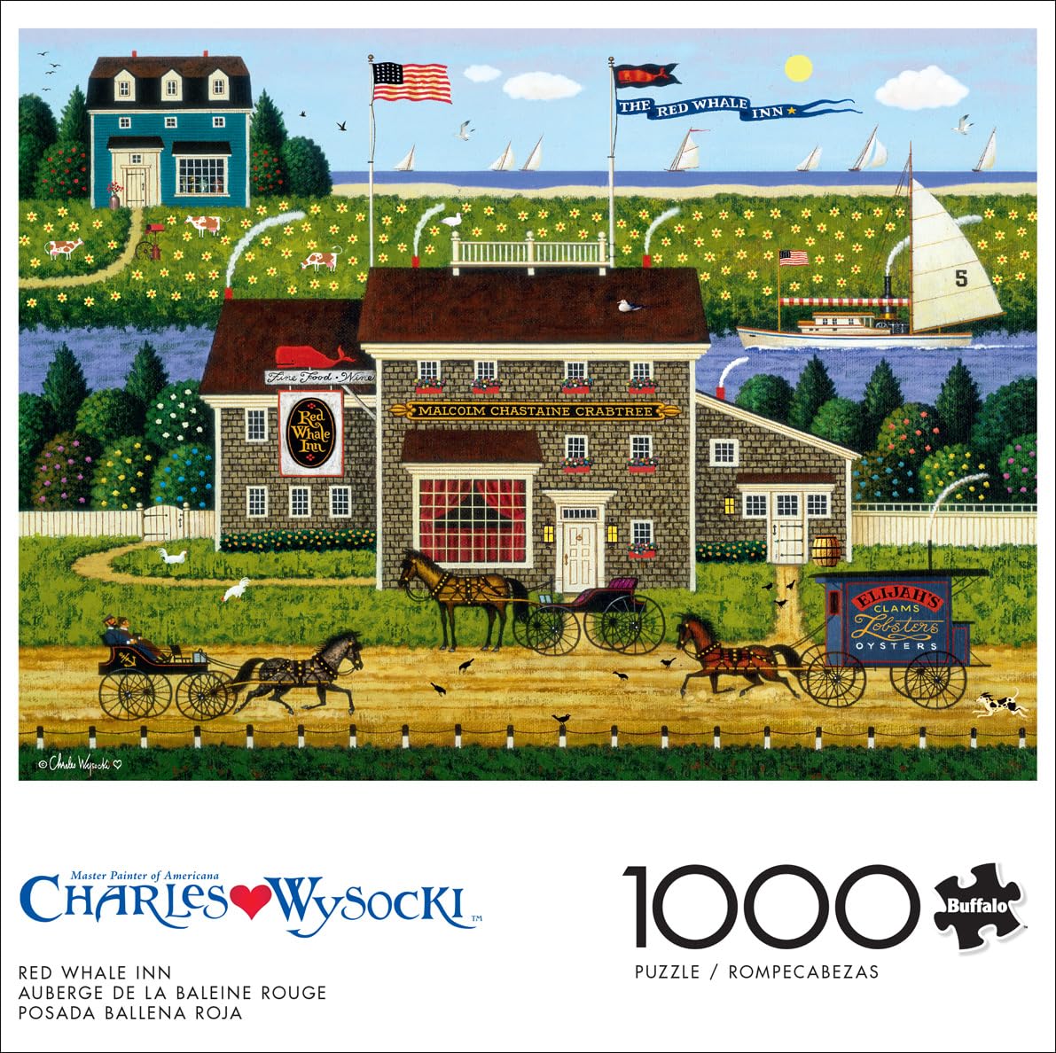 Buffalo Games - Charles Wysocki - Red Whale Inn - 1000 Piece Jigsaw Puzzle For Adults -Challenging Puzzle Perfect For Game Nights - Finished Size Is 26.75 X 19.75