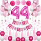 Sweet 44Th Birthday Decorations For Women, Pink And White 44 Happy Birthday Balloons,44Th Birthday Party Supplies Including Pink