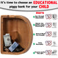 ladenk Large Wooden Kids Letter Piggy Bank - Piggy Bank for Boys Girls - Alphabet Money Bank with Initial D - Coin Bank for Birt