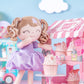 Gloveleya Baby Doll Gifts Plush Curly Girl Toys With Love 16' Purple Light Skin