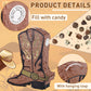 Deekin Cowboy Boot Piñata Set - 3 Pcs, Brown Paper, Includes Stick & Eye Mask for Kids Birthday Party & Bridal Shower Decorations