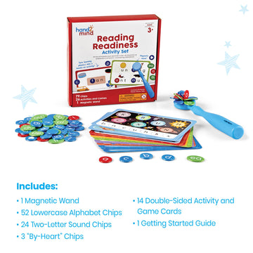 hand2mind Magnetic Wands & Chip Set - Reading Readiness, CVC Spelling Toys for Kids, Learn Letters, Multicolored, Kindergarten Educational Manipulatives