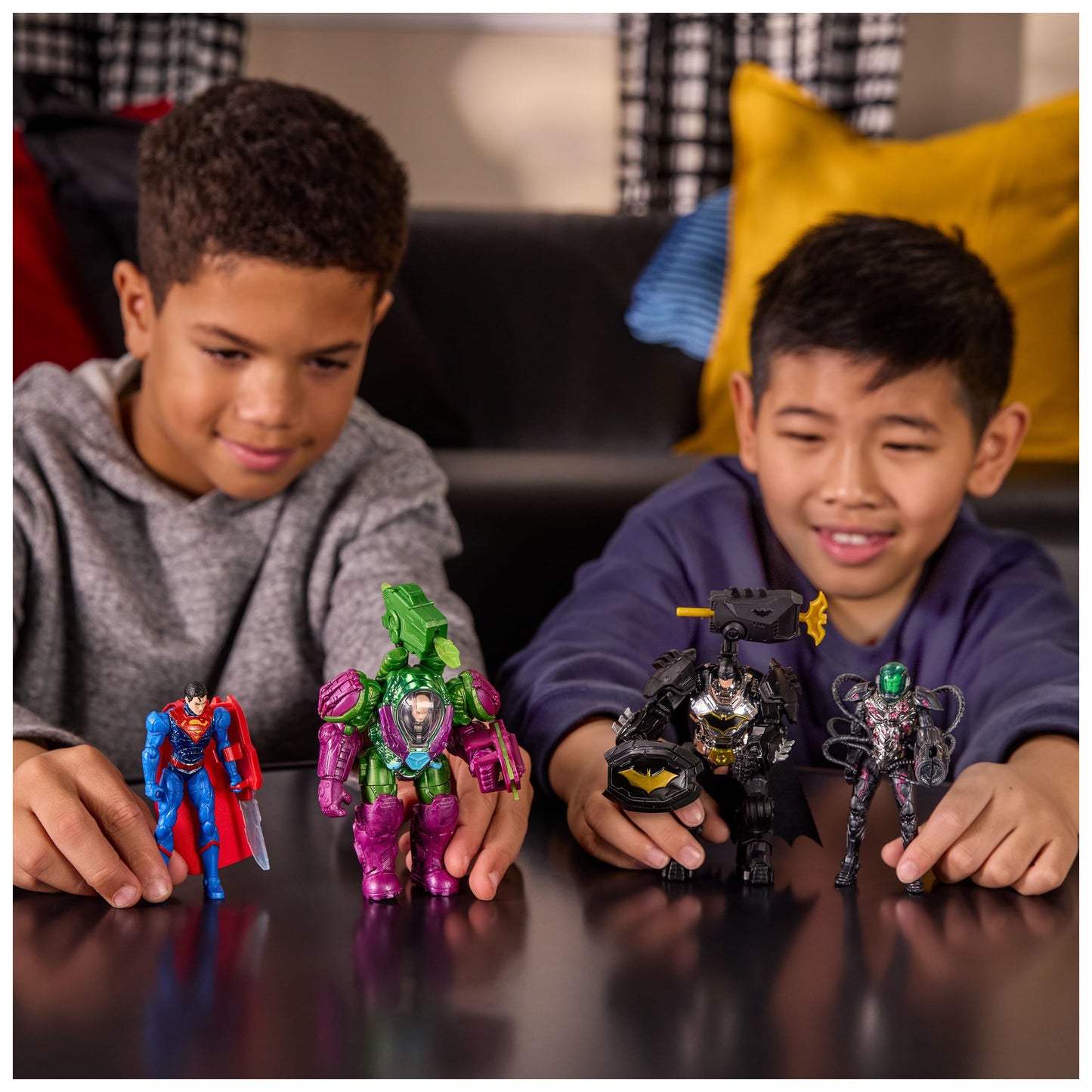 DC Comics  Metal Force Team Up Brainiac and Lex Luthor vs Batman and Superman Set  4-Inch Action Figures with limited availability Accessories  Includes Character Cards  Kids Toys of Boys Ages 4 and Up