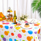 Oudain 1 Pcs Polka Dot Plastic Tablecloth 108 x 54 Inch Colorful Happy Birthday Table Cloth Decorations Rectangular Disposable W