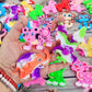 Roaqua (Classroom Students Kids Party Favors) 24 Packs Bulk Small Space Mini Pop Keychain Toy,Ufo Cute Y Baby Turtle Starship Se