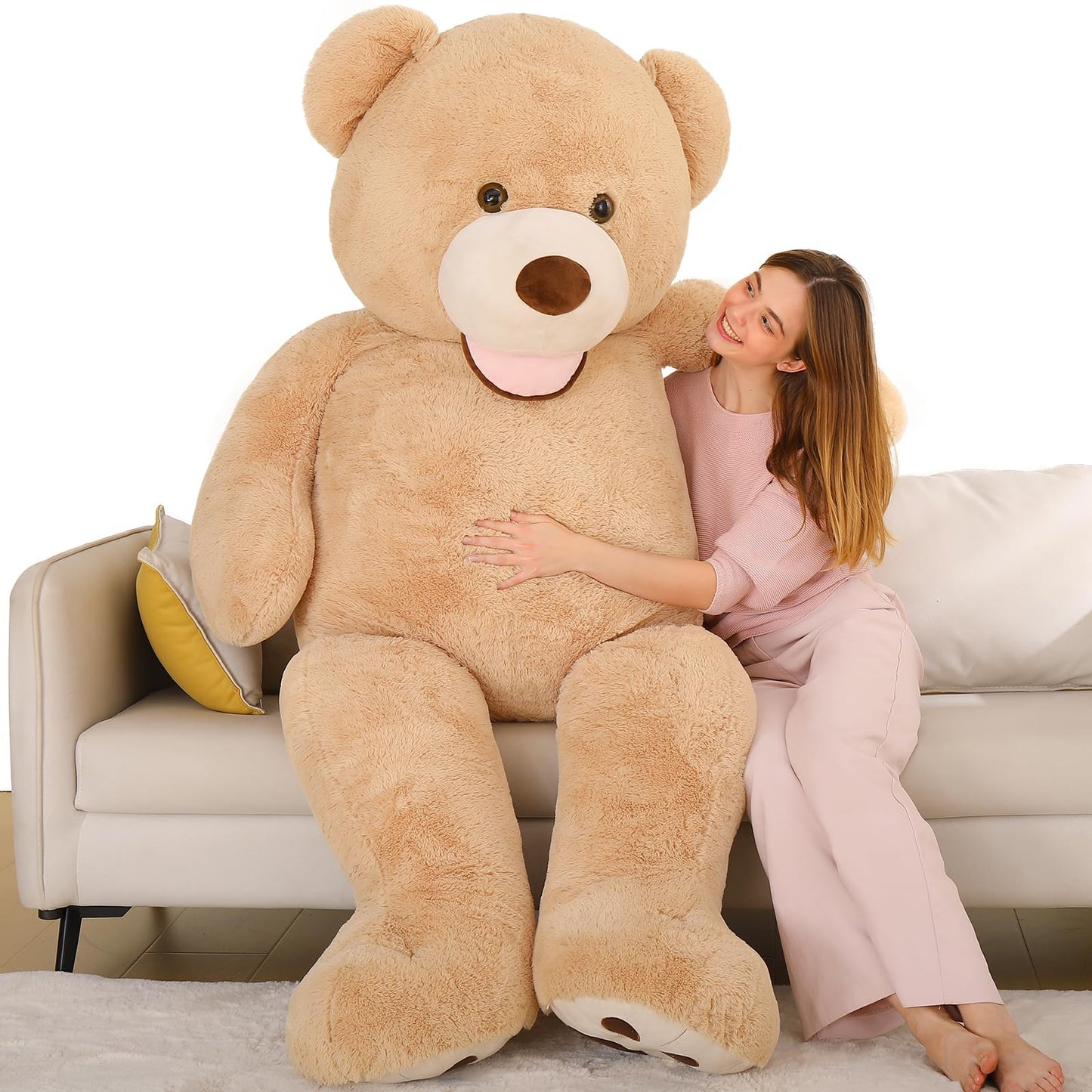 Maogolan Big Stuffed Animal - 6 Feet Giant Plush Teddy Bear - Adorable And Fluffy Jumbo Teddy For Girlfriend, Boyfriend, Wife - Brown