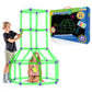 Fun Forts Glow Fort Building Kit For Kids - 81 Pack Glow In The Dark Stem Building Toys Indoor Outdoor Play Tent For Kids Construction Toys With 53 Rods And 28 Spheres