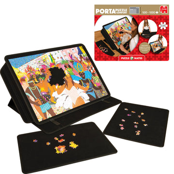 Jumbo Portapuzzle Comfort - Non-Slip Felt, Portable Jigsaw Puzzle Board With Adjustable Angle For 500 To 1000 Pieces - Lightweight, Easy To Store Puzzle Mat, Sorter & Organiser