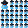 Sotiff 48 Sets Cowgirl Rubber Duck Squeaky Duck Bath Party Toy Duckies Car Dashboard Decorations With Mini Necklace Hat And Sunglasses For Valentine Bathtub Baby Shower Birthday Swimming(Blue)