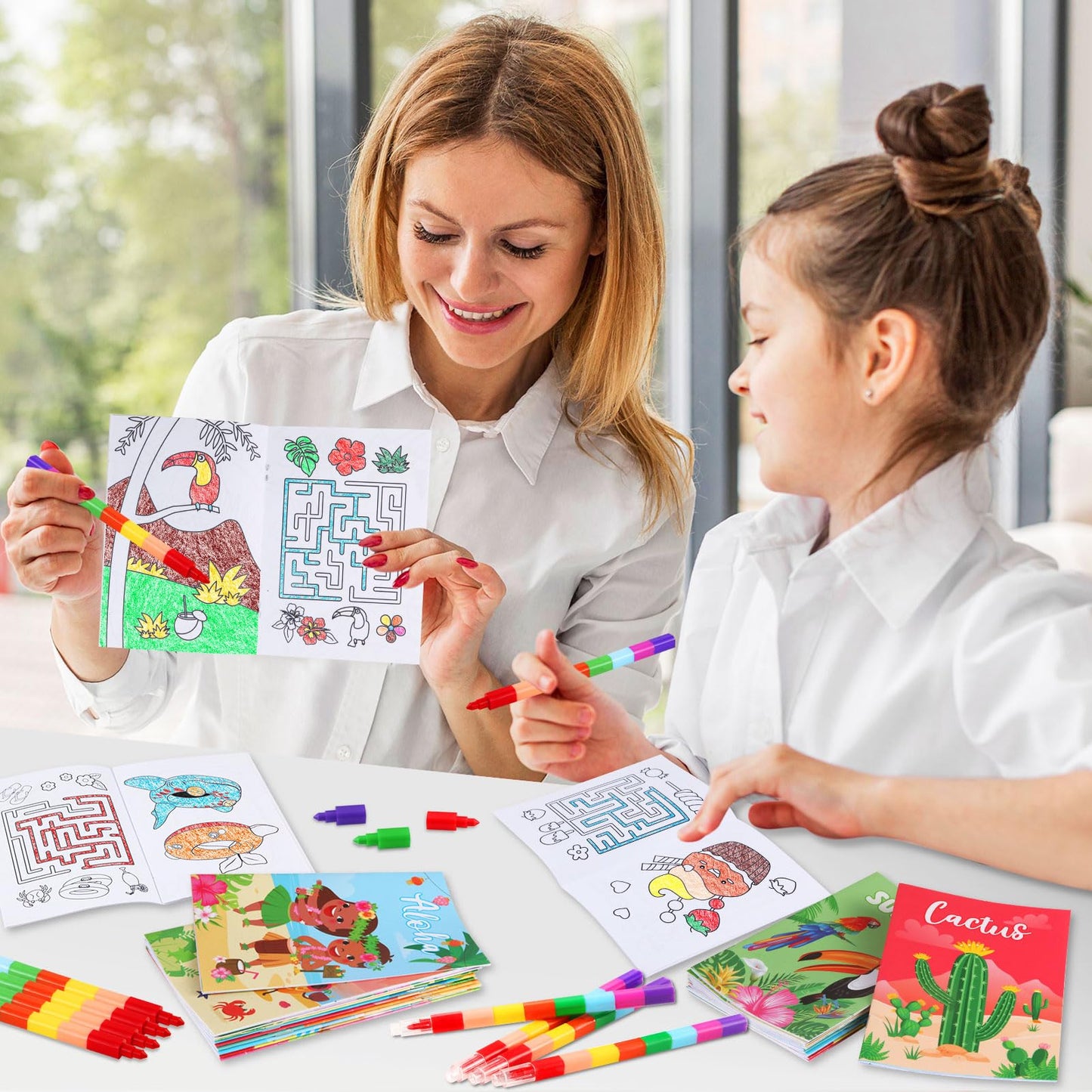 24 Pcs Summer Mini Coloring Books Birthday Party Favors Drawing Book Bulk For Kids Ocean Beach Flamingo Watermelon Fruit Pool Pa
