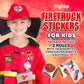 Playbees Firetruck Stickers - 2 Rolls - Kids' Party Favors, Game Prizes, Novelty Toys, Wall Decor, Scrapbooking, Girly Collectio