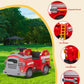 Bupplee 12V Electric Ride-On Fire Truck For Toddlers, Kids Vehicle With Toy Fire Extinguisher, Alarm Lamp, Siren-Call, Wrench Se