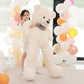 Poutmac 55 Inch Giant Teddy Bear Stuffed Animal White Big Plush Teddy Bear Valentine'S Gift For Girlfriend Soft Stuffed Bear Ani