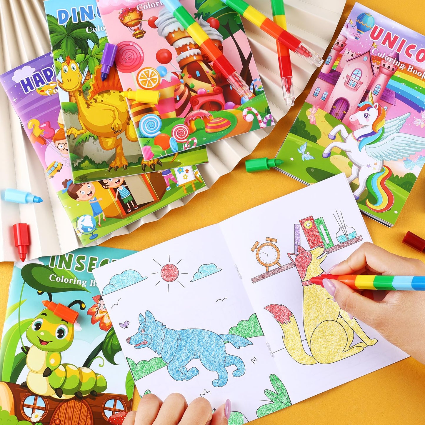 Benlouis 24 Mini Coloring Books Bulk For Kids Mermaid Dino Sea Animal Birthday Party Favors Stuffers Bags For Ages 2-4-6-8-12 Cl