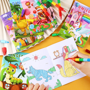 Benlouis 24 Mini Coloring Books Bulk For Kids Mermaid Dino Sea Animal Birthday Party Favors Stuffers Bags For Ages 2-4-6-8-12 Cl