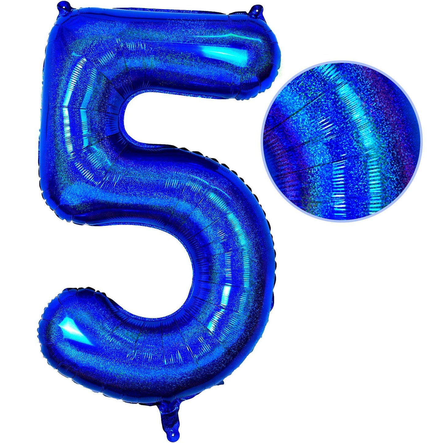 Number 5 Balloon 40 Inch, Dark Blue Big Number Balloon, Giant Foil 5 Balloons Number, Helium 5Th Birthday Balloons For Kids Boys