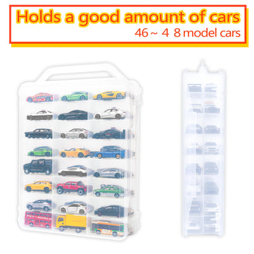 Yyds 48-Car Storage Case With Handle,Double Sided Storage Case For Toy Cars, Matchbox Cars,1:64 Scale Toy Model Cars,Toy Car Sto
