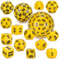 CiaraQ DND Polyhedral Dice Set (15pcs) D4-D100 Game Dice with Dice Bag for Dungeons and Dragons Role Playing Table Games (Yellow