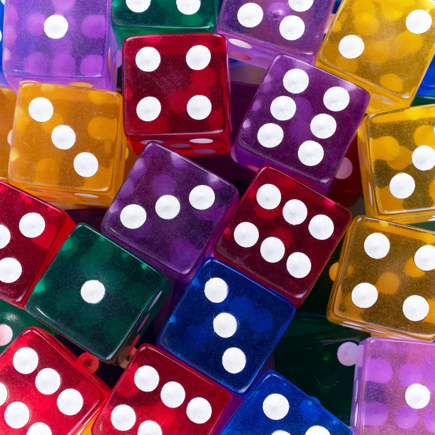 Super Z Outlet Standard 16mm Dice (Translucent Multi-Color 50pk)