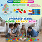 Wownova 32Pcs Tetra Tower Stacking Building Balance Block Game Toys For Kids, Adults & Family Game Night, Balancing Blocks Board Games Stacking Fun Toy For Children, Teens, Adults, Friends, Parties