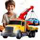 DDZOOU Kids Tow Truck with Car Toys for Boys Ages 4-7, Large Tow Truck Toys with Working Hook Lights and Music Rescue Toys for K