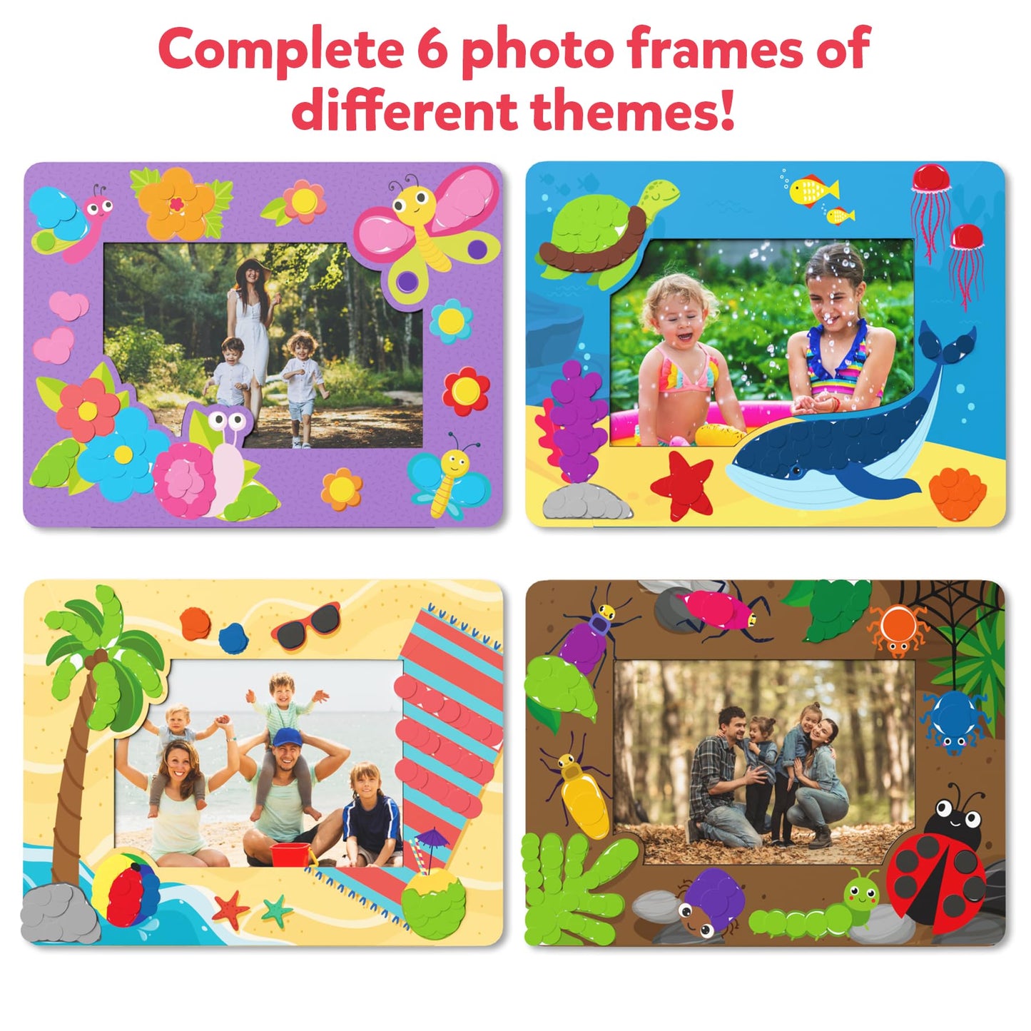 Skillmatics Dot It Sticker Art - Photo Frames, Mess-Free Fun for Kids, 500+ Stickers, Craft Kits, DIY Scrapbooking Activity, Tra